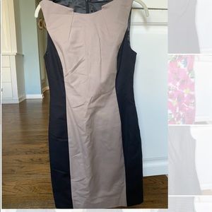 Tahari black/tan sleeveless dress size 2